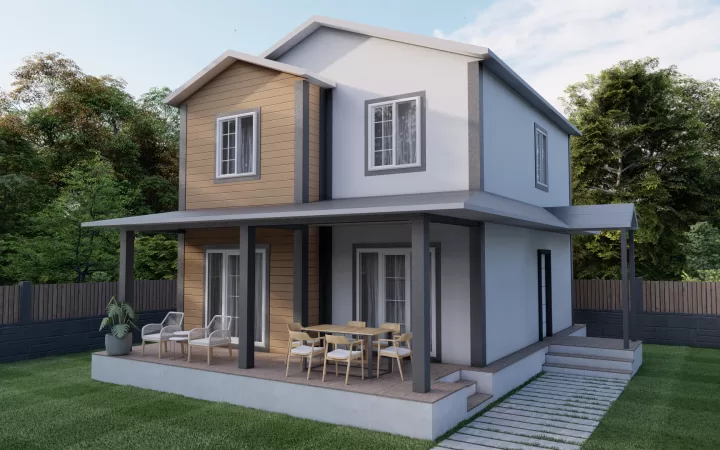 150 m² Çift Kat Çelik SD-2150