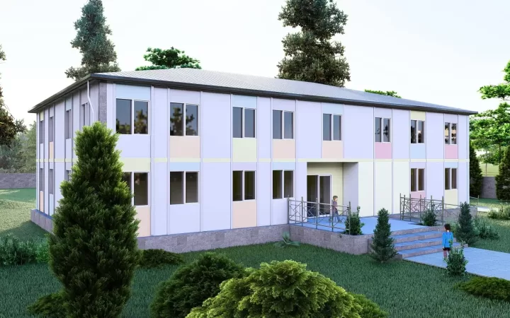 463 m² Okul ve Eğitim Binaları Prefabrik Okul ve Eğitim Binası 463m2